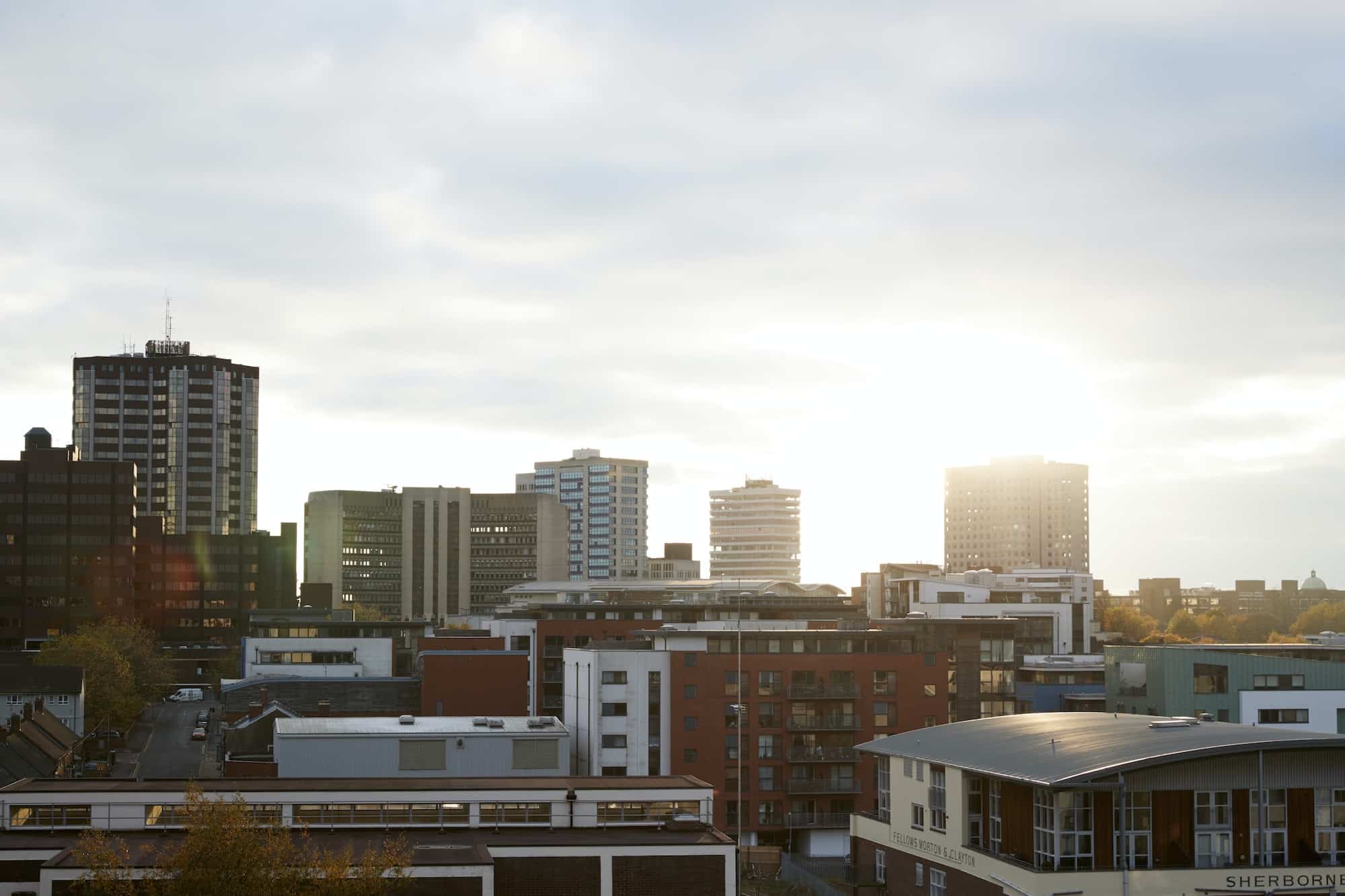 Birmingham, UK - 6 November 2016: Birmingham City Skyline At Sunset